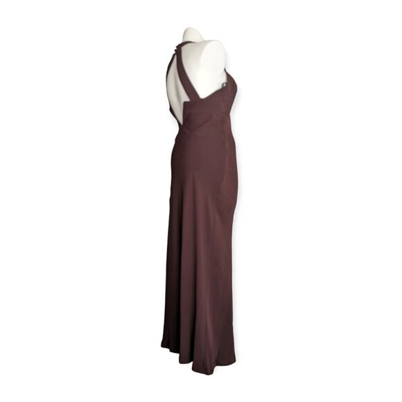 HOSS INTROPIA elegant burgundy brown sweetheart halter neck maxi gown - Picture 5 of 12